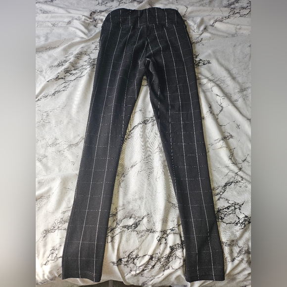 5 For $25✨Womens Medium Checked White Striped & Black Soft Leggings Tights Pants - Picture 7 of 7
